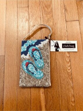 Beaded Flip-Flop Wristlet in Turquoise